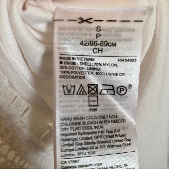 Banana Republic Top Womens Small White Tiered Layered Lace Fringe Office - Picture 10 of 10